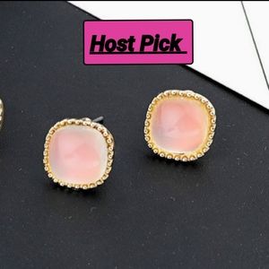 HOST PICK Pink Square Resin Post Earrings